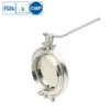 Stainless steel 316 hygienic welded tank bottom discharge butterfly valve with powder-tight sealing for sanitary applications