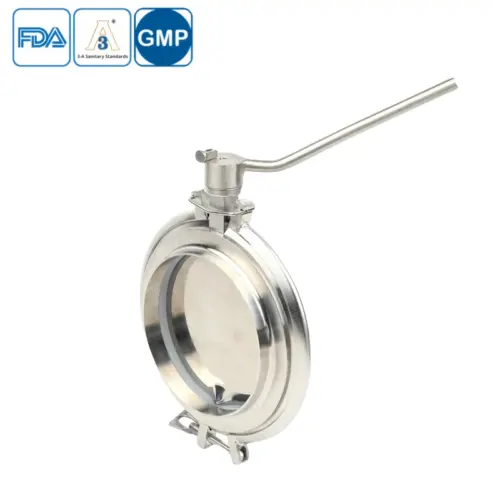 Stainless steel 316 hygienic welded tank bottom discharge butterfly valve with powder-tight sealing for sanitary applications