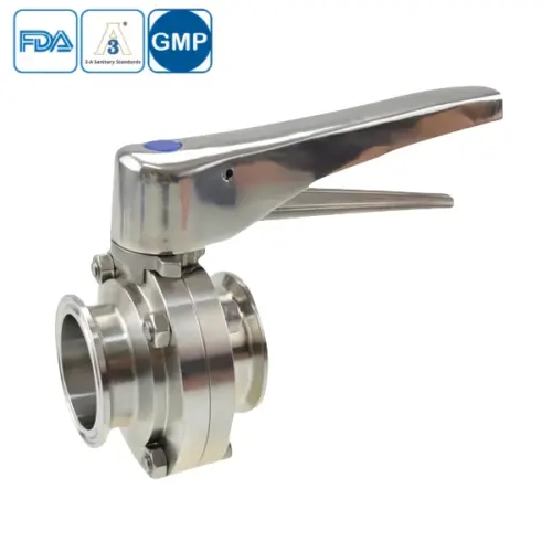 Stainless Steel Sanitary Butterfly Valve with Clamp Ends