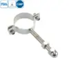 ood grade stainless steel round pipe holder with bolt and nut fastening