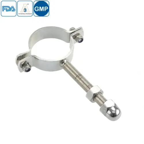 ood grade stainless steel round pipe holder with bolt and nut fastening