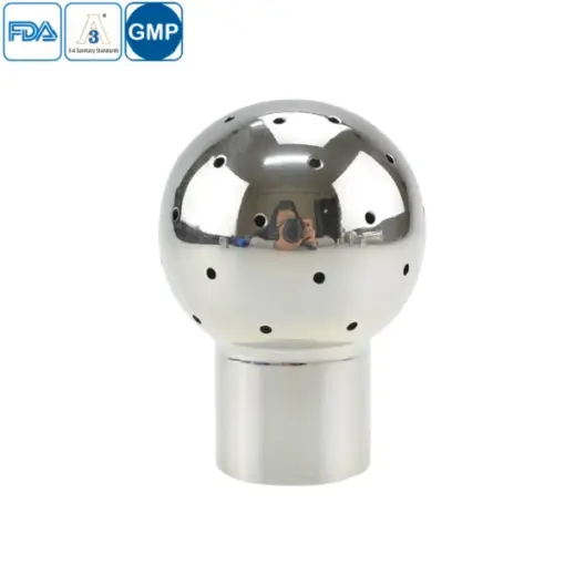 Sanitary stainless steel fixed welded cleaning ball for CIP systems