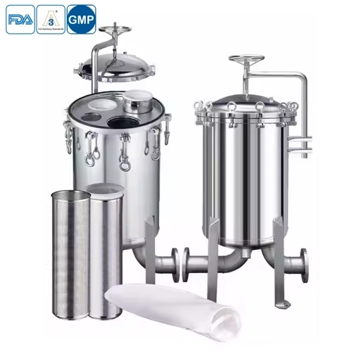 Stainless steel duplex multi-bag filter housing for uninterrupted liquid processing