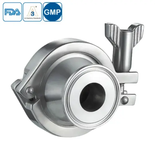 Stainless steel food equipment double-union type NRV check valve for hygienic pipeline systems