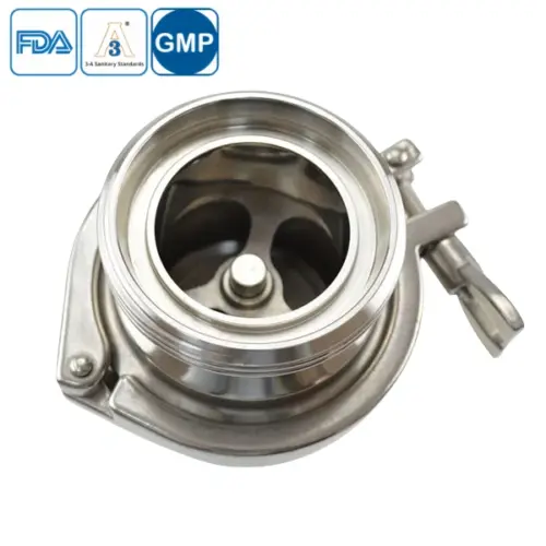 Stainless steel food grade middle-clamp union type check valve for hygienic fluid pipelines
