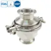 Stainless steel food processing clamped NRV check valve with middle-clamp connection for sanitary pipelines