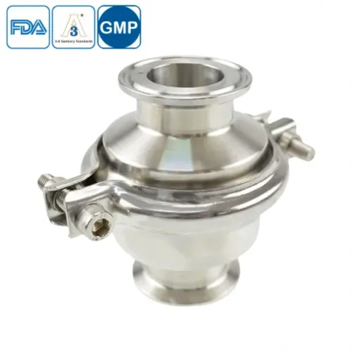 Stainless steel food processing clamped NRV check valve with middle-clamp connection for sanitary pipelines