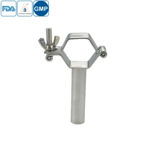 Stainless Steel Hygienic Hex Pipe Holder for Sanitary Tubing