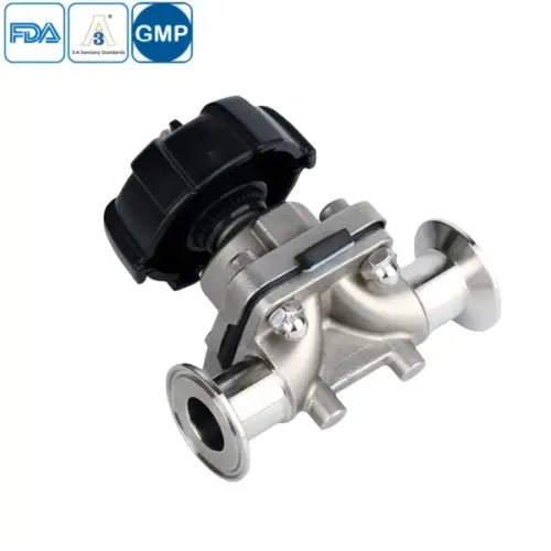 Stainless steel hygienic grade manual clamped diaphragm valve for sanitary industrial applications