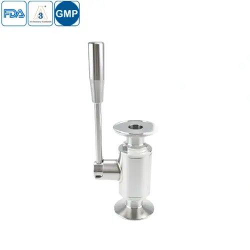 Sanitary stainless steel 2-way ball valve with tri-clamp connections for hygienic processing applications