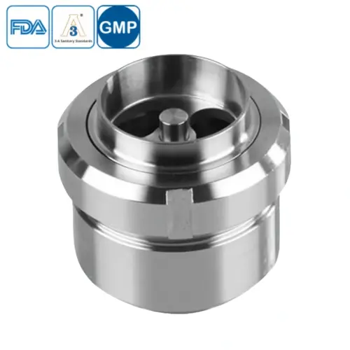 Stainless steel hygienic middle-clamp union type NRV check valve for sanitary fluid pipelines