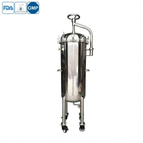 Sanitary stainless steel multi-bag filter housing for large-volume liquid filtration