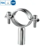 Sanitary Stainless Steel Heavy Type Weld Pipe Holder with Double Hole