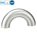Stainless steel food processing 180-degree U-type welded bend elbow for hygienic pipelines