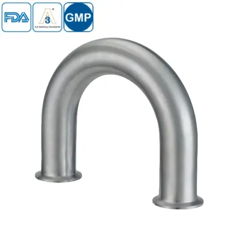 Stainless steel hygienic grade 180-degree U-type welded elbow for sanitary pipelines