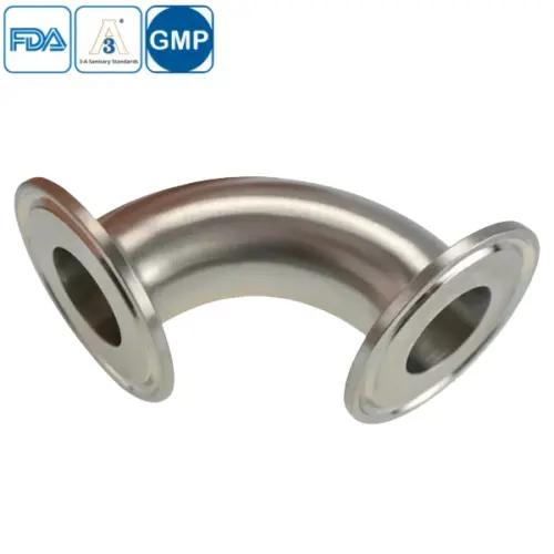 Stainless steel food equipment tri-clamp 90-degree elbow for hygienic pipelines