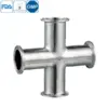 Stainless Steel 304L Food Grade Clamped Equal Cross with Mirror Polish Finish
