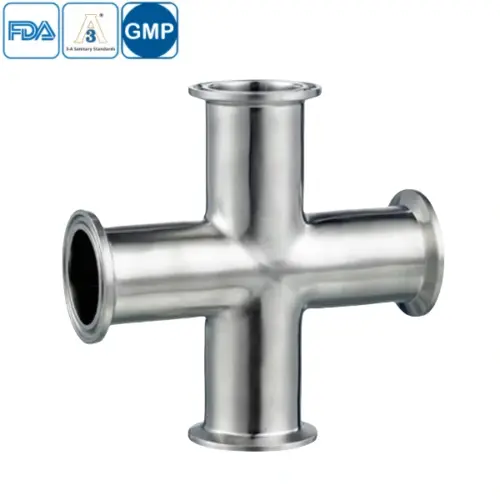 Stainless Steel 304L Food Grade Clamped Equal Cross with Mirror Polish Finish