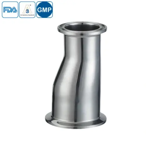 Stainless steel sanitary grade clamped eccentric reducer.