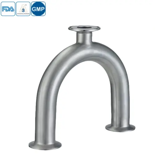 Stainless steel sanitary tri-clamp U type reducing tee for hygienic pipeline systems