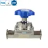 Manual stainless steel hygienic clamped diaphragm valve for sanitary processing systems