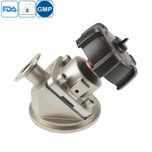 Stainless steel food processing clamped manual tank bottom diaphragm valve for hygienic applications