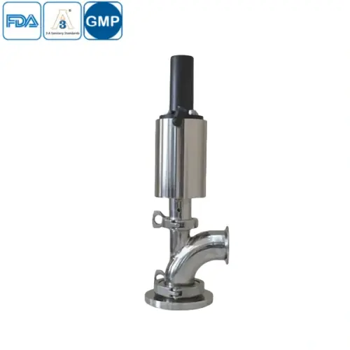 Stainless steel sanitary grade pneumatic bending type tank bottom valve for hygienic processing applications