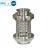 Sanitary stainless steel tubular sight view glass for observing fluid flow in hygienic
