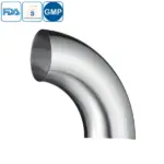 Stainless steel food equipment butt-weld 90-degree short elbow for hygienic pipelines