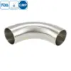 Stainless steel food equipment welded long 90-degree bend for hygienic pipeline systems