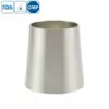 3A sanitary stainless steel butt welded concentric reducer for hygienic piping systems.