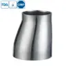 Sanitary stainless steel butt weld eccentric reducer for hygienic pipelines.