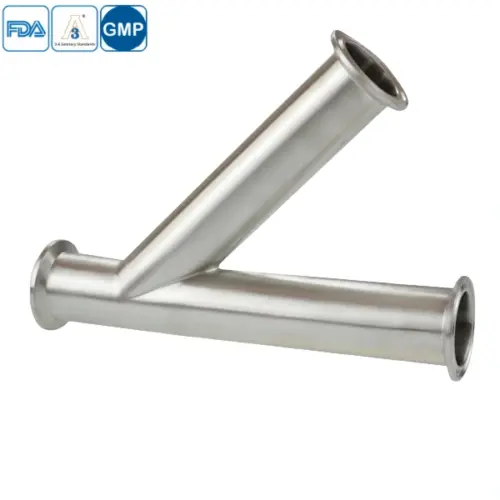 Stainless steel food equipment tri-clamped lateral Y tee for hygienic processing pipelines