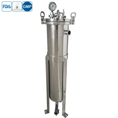 Sanitary single bag filter housing, polished stainless steel for sterile fluid applications