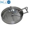Stainless steel sanitary oval manway for hygienic tank access.